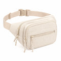 G¨¹rteltasche 28 x 8 x 16 cm aus Textil in Creme f¨¹r Alltag mit Rippstruktur