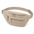 G¨¹rteltasche 32 x 8 x 16 cm Textilgewebe Beige mit Rei?verschluss und verstellbarem H¨¹ftgurt
