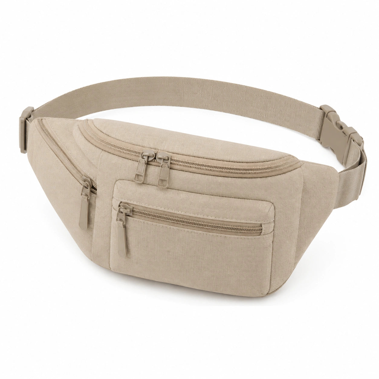 G¨¹rteltasche 32 x 8 x 16 cm Textilgewebe Beige mit Rei?verschluss und verstellbarem H¨¹ftgurt