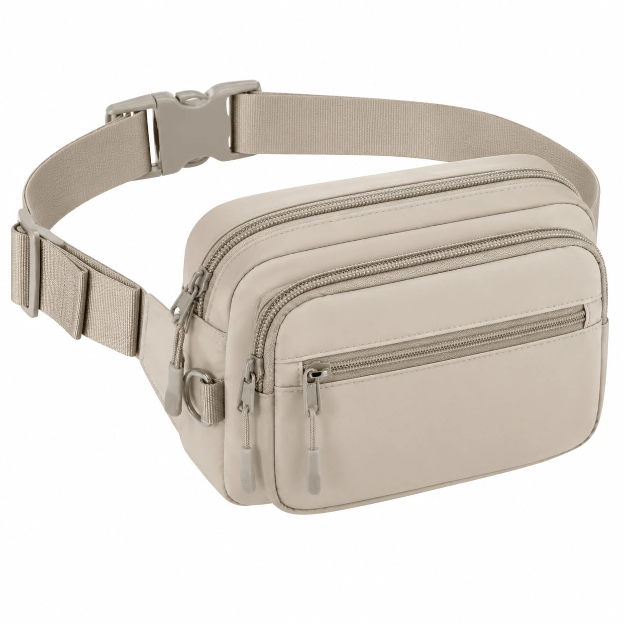 G¨¹rteltasche 24 ¡Á 7 ¡Á 15 cm Beige aus Textil mit verstellbarem Gurt und Rei?verschluss