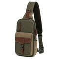 Umh?ngetasche 17 x 8 x 31 cm aus Textil Olivgr¨¹n Braun mit verstellbarem Schultergurt