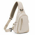 Umh?ngetasche 20 x 10 x 34 cm Beige Textil mit verstellbarem Schultergurt