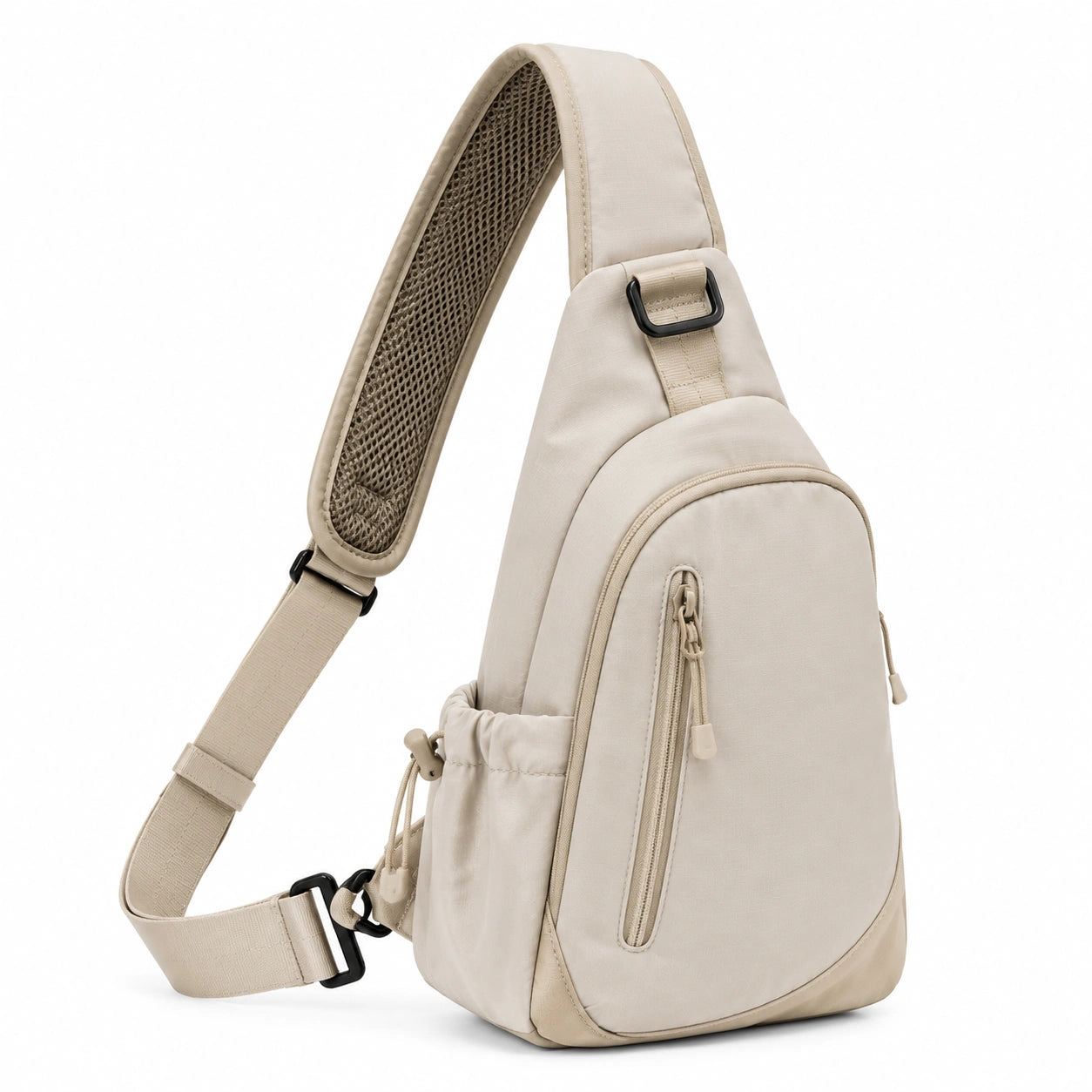 Umh?ngetasche 20 x 10 x 34 cm Beige Textil mit verstellbarem Schultergurt