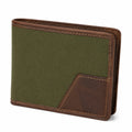 Herren Geldb?rse 11.5 x 9.5 x 1.5 cm aus Canvas und Kunstleder Olivgr¨¹n Braun im Bifold-Stil