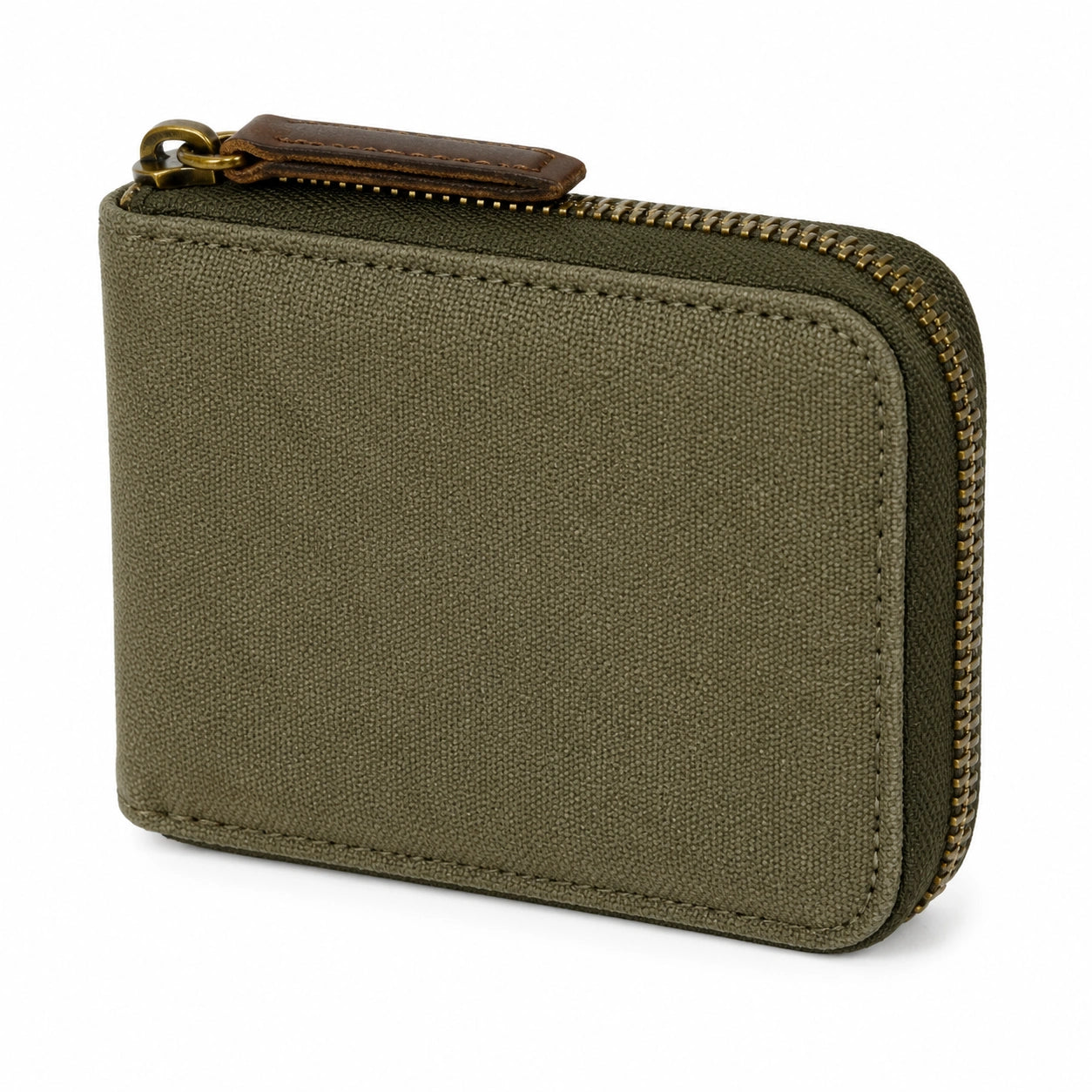 Geldb?rse 12 x 2 x 9 cm aus Textil in Olivgr¨¹n mit Rei?verschluss