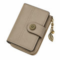 Damen Geldb?rse 19 x 10 x 3 cm aus Kunstleder Taupe mit Rei?verschluss und Druckknopf