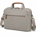 Laptoptasche 40 x 10 x 30 cm aus Textilgewebe in Beige mit Schultergurt und Rei?verschluss