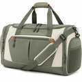 Reisetasche 55 x 27 x 30 cm aus Polyester Gr¨¹n Creme mit Schultergurt und Mehrfachf?chern