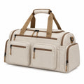 Reisetasche 55 x 28 x 30 cm Textil Beige Braun mit Mehrfachf?chern