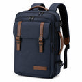 Rucksack 30¡Á16¡Á45 cm aus Textil in Dunkelblau Braun mit Mehrfachf?chern f¨¹r Alltag und Reise