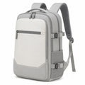 Rucksack 30 x 16 x 45 cm aus Textil Hellgrau Grau f¨¹r Alltag und Reise mit Mehrfachf?chern