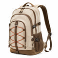 Rucksack 32¡Á20¡Á48 cm aus Textilgewebe Beige Braun f¨¹r Outdoor mit Mehrfachf?chern