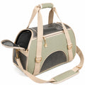 Haustier Transporttasche 45 x 28 x 30 cm aus Textil in Salbeigr¨¹n mit Netzfenstern und Schultergurt