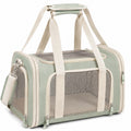 Haustiertransporttasche 45 x 28 x 30 cm aus Textilgewebe in Hellgr¨¹n mit Netzfenstern und Schultergurt