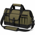 Werkzeugtasche 40 x 20 x 28 cm aus Textilgewebe Olivgr¨¹n Schwarz mit Schultergurt und F?chern