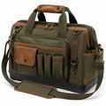 Werkzeugtasche 43 x 18 x 30 cm aus Textilgewebe Olivgr¨¹n Braun mit Schultergurt und Organizerf?chern
